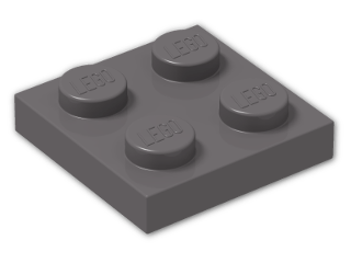 LEGO® Brick: Plate 2 x 2 3022 | Color: Dark Stone Grey