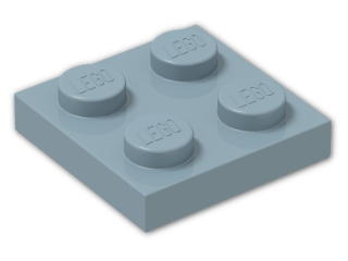 LEGO® Brick: Plate 2 x 2 3022 | Color: Light Royal Blue