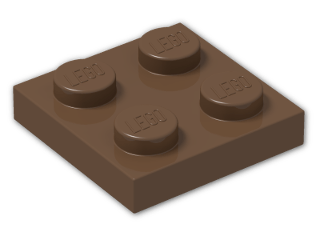 LEGO® Brick: Plate 2 x 2 3022 | Color: Brown