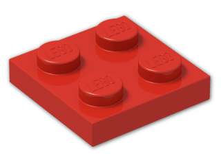 LEGO® Brick: Plate 2 x 2 3022 | Color: Bright Red