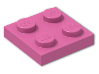 LEGO® Brick: Plate 2 x 2 3022 | Color: Bright Purple