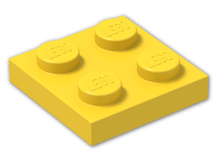 LEGO® Brick: Plate 2 x 2 3022 | Color: Bright Yellow