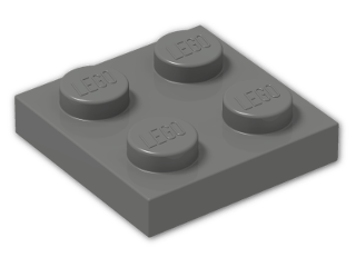 LEGO® Brick: Plate 2 x 2 3022 | Color: Dark Grey