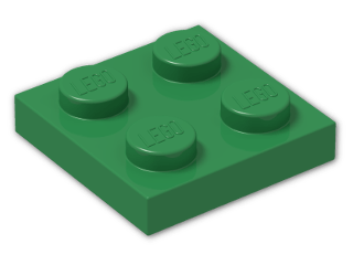 LEGO® Brick: Plate 2 x 2 3022 | Color: Dark Green