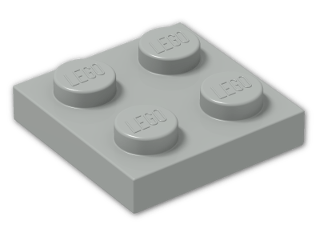 LEGO® Brick: Plate 2 x 2 3022 | Color: Grey