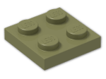 LEGO® Brick: Plate 2 x 2 3022 | Color: Olive Green
