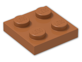 LEGO® Brick: Plate 2 x 2 3022 | Color: Dark Orange