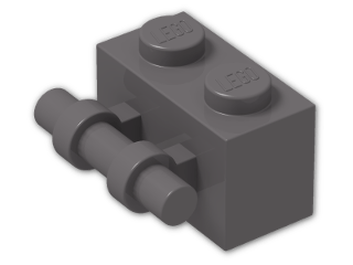 LEGO® Brick: Brick 1 x 2 with Handle 30236 | Color: Dark Stone Grey