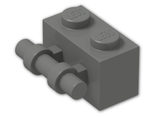 LEGO® Brick: Brick 1 x 2 with Handle 30236 | Color: Dark Grey