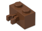 LEGO® Brick: Brick 1 x 2 with Clip Vertical 30237 | Color: Reddish Brown