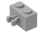 LEGO® Brick: Brick 1 x 2 with Clip Vertical 30237 | Color: Medium Stone Grey