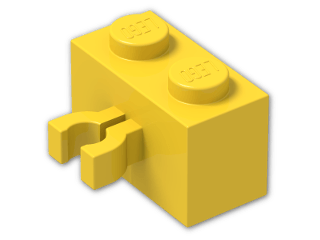 LEGO® Brick: Brick 1 x 2 with Clip Vertical 30237 | Color: Bright Yellow