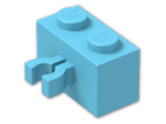 LEGO® Stein: Brick 1 x 2 with Clip Vertical 30237 | Farbe: Medium Azur