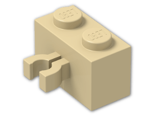 LEGO® Brick: Brick 1 x 2 with Clip Vertical 30237 | Color: Brick Yellow