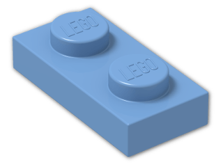 LEGO® Brick: Plate 1 x 2 3023 | Color: Medium Blue