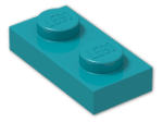 LEGO® Brick: Plate 1 x 2 3023 | Color: Bright Bluish Green