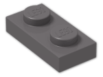 LEGO® Brick: Plate 1 x 2 3023 | Color: Dark Stone Grey
