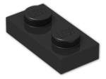 LEGO® Brick: Plate 1 x 2 3023 | Color: Black