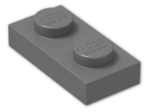 LEGO® Brick: Plate 1 x 2 3023 | Color: Dark Grey