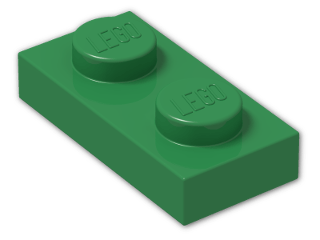 LEGO® Brick: Plate 1 x 2 3023 | Color: Dark Green