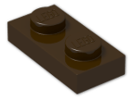 LEGO® Brick: Plate 1 x 2 3023 | Color: Dark Brown