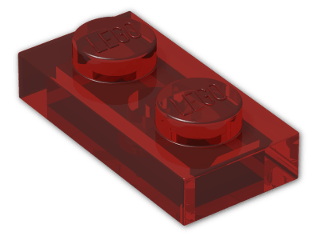 LEGO® Stein: Plate 1 x 2 3023 | Farbe: Transparent Red