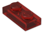 LEGO® Stein: Plate 1 x 2 3023 | Farbe: Transparent Red
