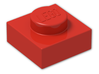 LEGO® Brick: Plate 1 x 1 3024 | Color: Bright Red