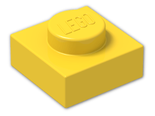 LEGO® Brick: Plate 1 x 1 3024 | Color: Bright Yellow