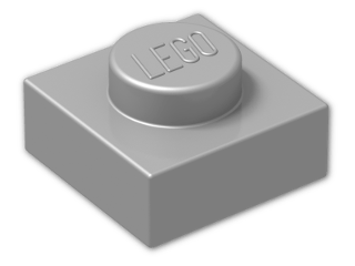 LEGO® Stein: Plate 1 x 1 3024 | Farbe: Silver Metallic