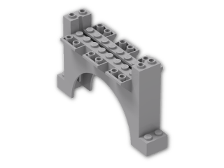LEGO® Brick: Arch 2 x 12 x 6 with Grooves 30272 | Color: Medium Stone Grey