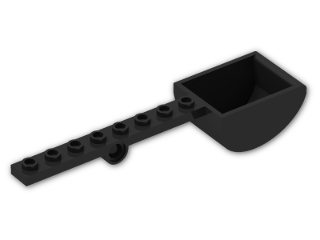 LEGO® Brick: Plate 1 x 8 with Hole and Bucket 30275 | Color: Black