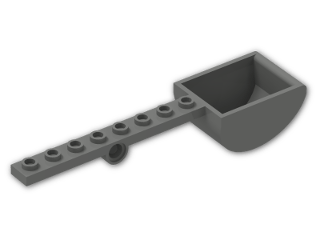 LEGO® Brick: Plate 1 x 8 with Hole and Bucket 30275 | Color: Dark Grey