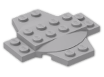 LEGO® Brick: Plate 6 x 6 x 0.667 Cross with Dome 30303 | Color: Medium Stone Grey