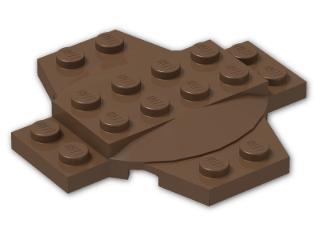 LEGO® Stein: Plate 6 x 6 x 0.667 Cross with Dome 30303 | Farbe: Brown