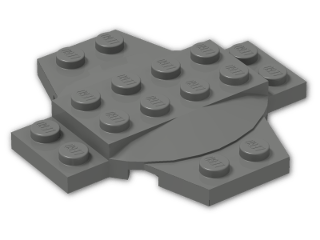 LEGO® Stein: Plate 6 x 6 x 0.667 Cross with Dome 30303 | Farbe: Dark Grey