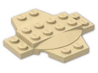LEGO® Brick: Plate 6 x 6 x 0.667 Cross with Dome 30303 | Color: Brick Yellow