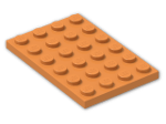 LEGO® Brick: Plate 4 x 6 3032 | Color: Bright Orange