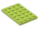 LEGO® Brick: Plate 4 x 6 3032 | Color: Bright Yellowish Green