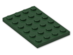 LEGO® Brick: Plate 4 x 6 3032 | Color: Earth Green