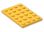 LEGO® Stein: Plate 4 x 6 3032 | Farbe: Flame Yellowish Orange