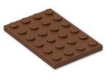 LEGO® Brick: Plate 4 x 6 3032 | Color: Reddish Brown