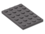 LEGO® Stein: Plate 4 x 6 3032 | Farbe: Dark Stone Grey