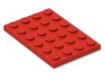 LEGO® Brick: Plate 4 x 6 3032 | Color: Bright Red