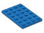 LEGO® Stein: Plate 4 x 6 3032 | Farbe: Bright Blue