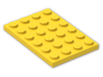 LEGO® Brick: Plate 4 x 6 3032 | Color: Bright Yellow