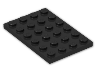 LEGO® Brick: Plate 4 x 6 3032 | Color: Black