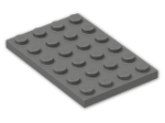 LEGO® Stein: Plate 4 x 6 3032 | Farbe: Dark Grey