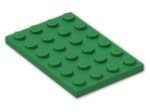LEGO® Stein: Plate 4 x 6 3032 | Farbe: Dark Green