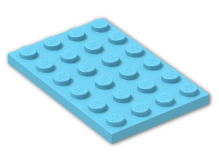 LEGO® Brick: Plate 4 x 6 3032 | Color: Medium Azur